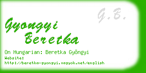 gyongyi beretka business card