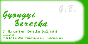 gyongyi beretka business card